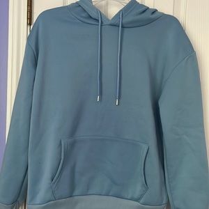 super soft, light blue hoodie